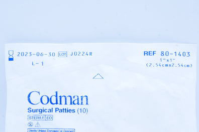Codman 80-1403 Surgical Patties 1 inch x 1 inch